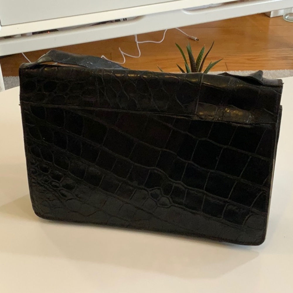 Black Quilted Leather Briefcase - Picture 2 of 5